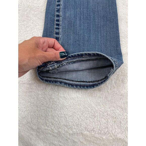 Vigoss Dublin Bootcut Jeans 28 Embroidered Pockets Mid-Rise Medium Blue Denim - Picture 4 of 9